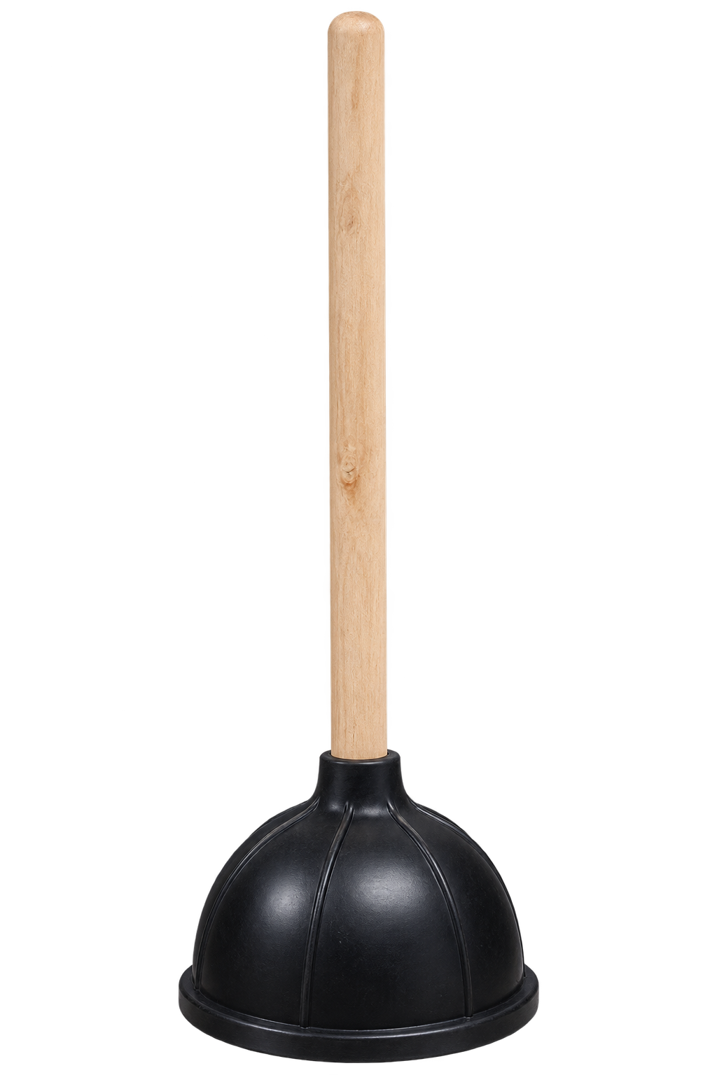 Black Rubber Plunger with Wooden Handle - Case of 24