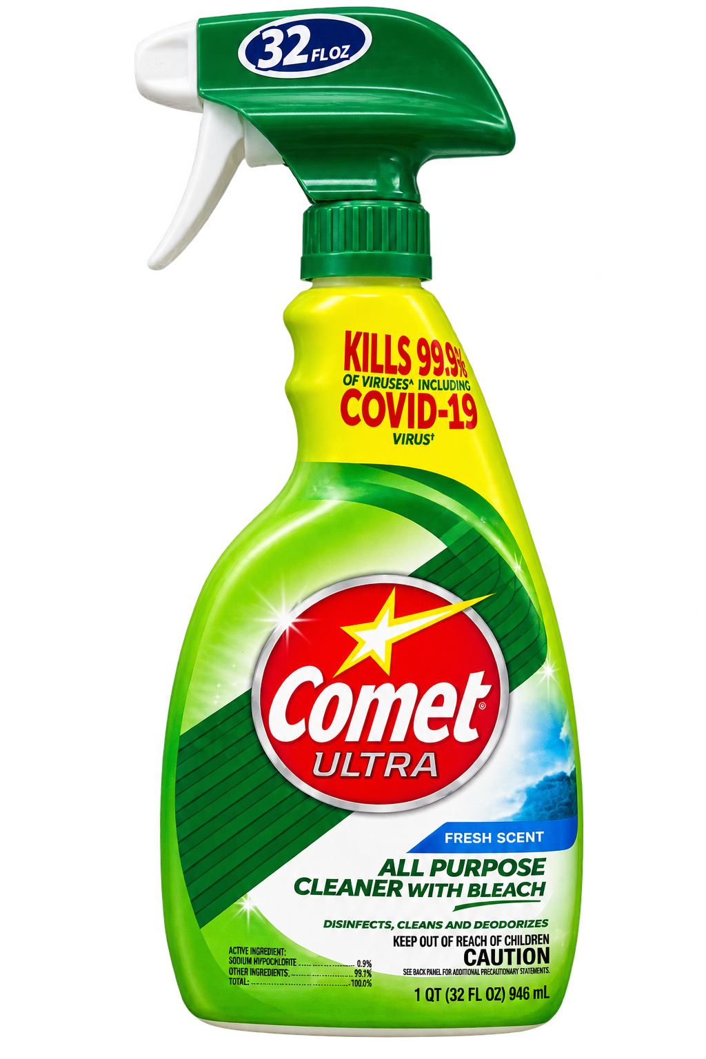 Comet Ultra All Purpose Cleaner with Bleach Fresh Scent 32 oz - Case of 9