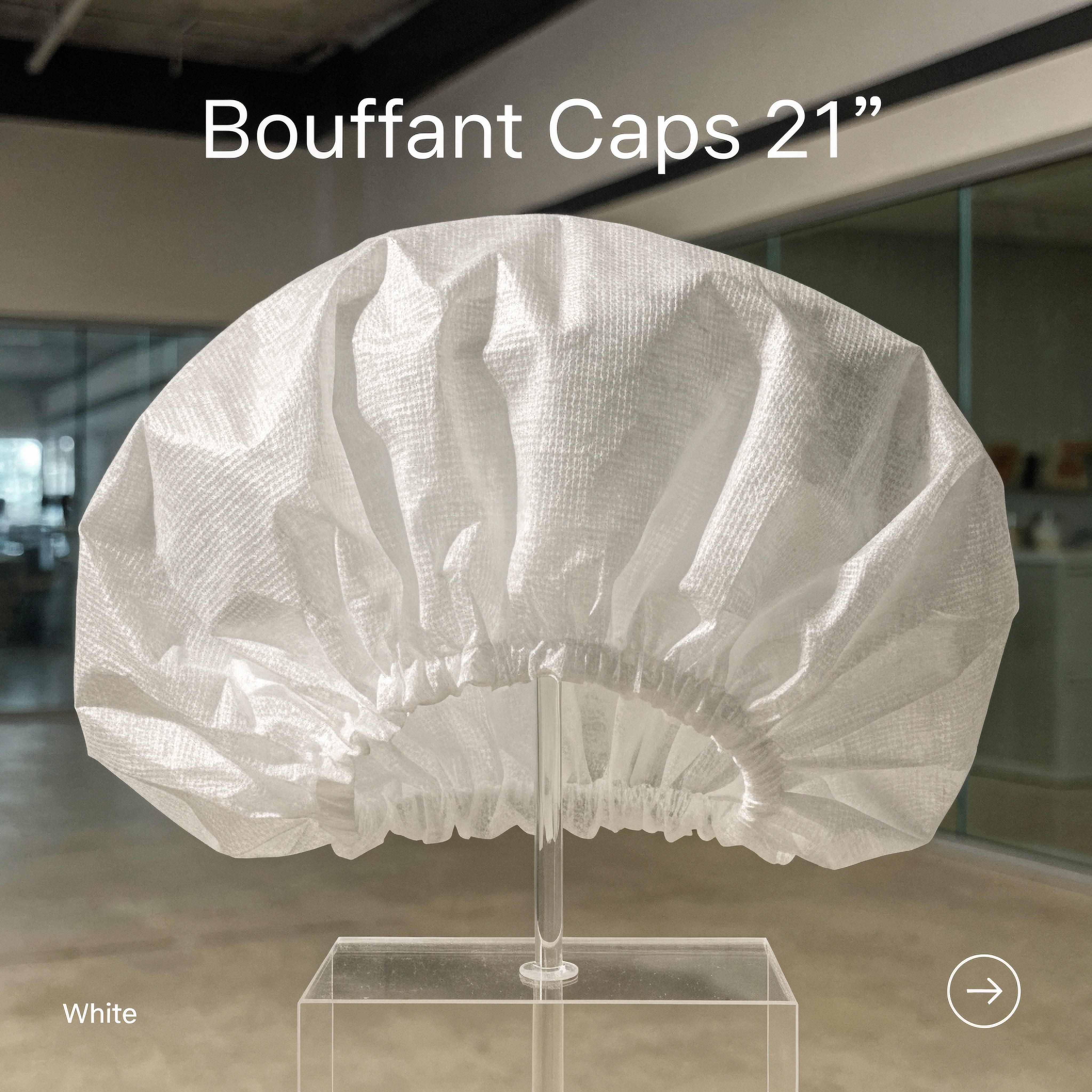 Bouffant Caps 21″ White – Case of 1000