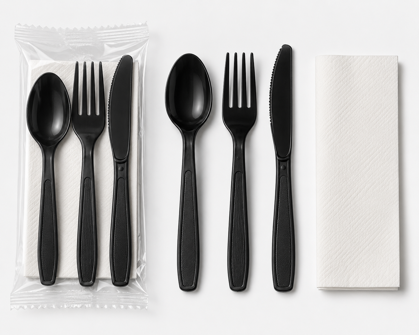 Cutlery Kit Black Heavy Weight 4 Pc TFKN – Case of 250