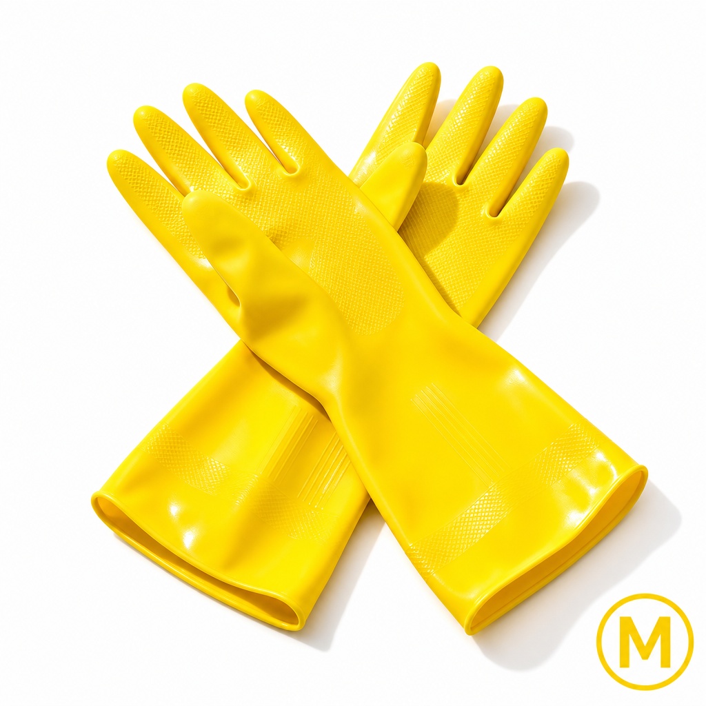 Yellow Rubber Gloves Medium – Dozen