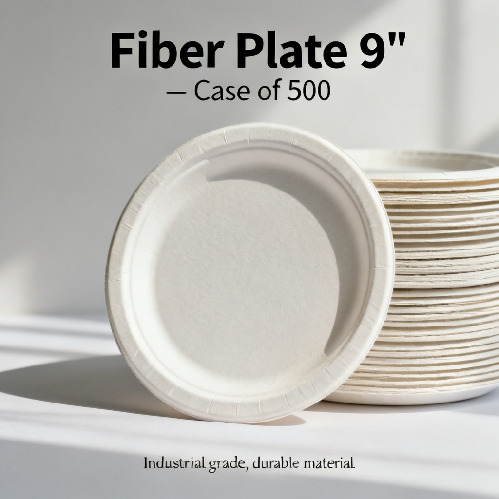 Fiber Sugarcane Plate 9″ – Case of 500