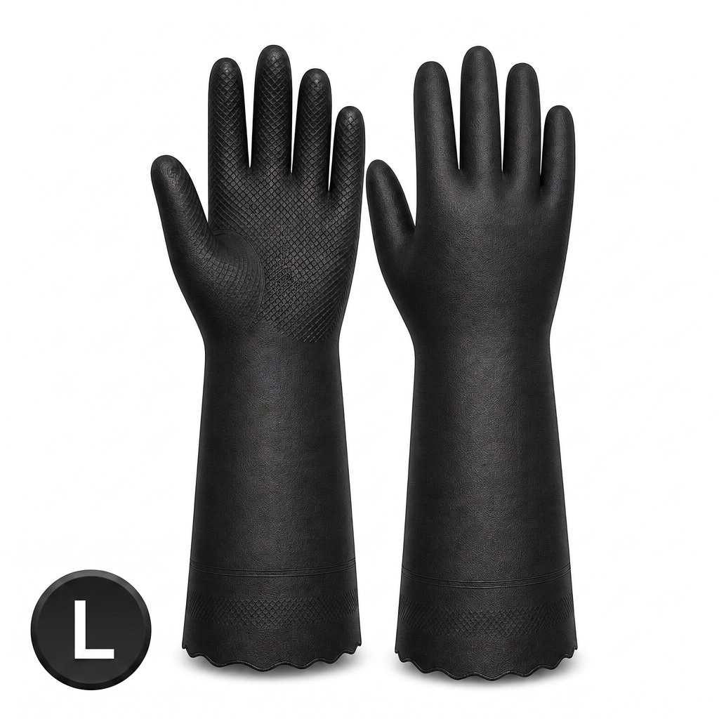 Pot Wash Gloves Heavy, Large, Black – 1 Pair
