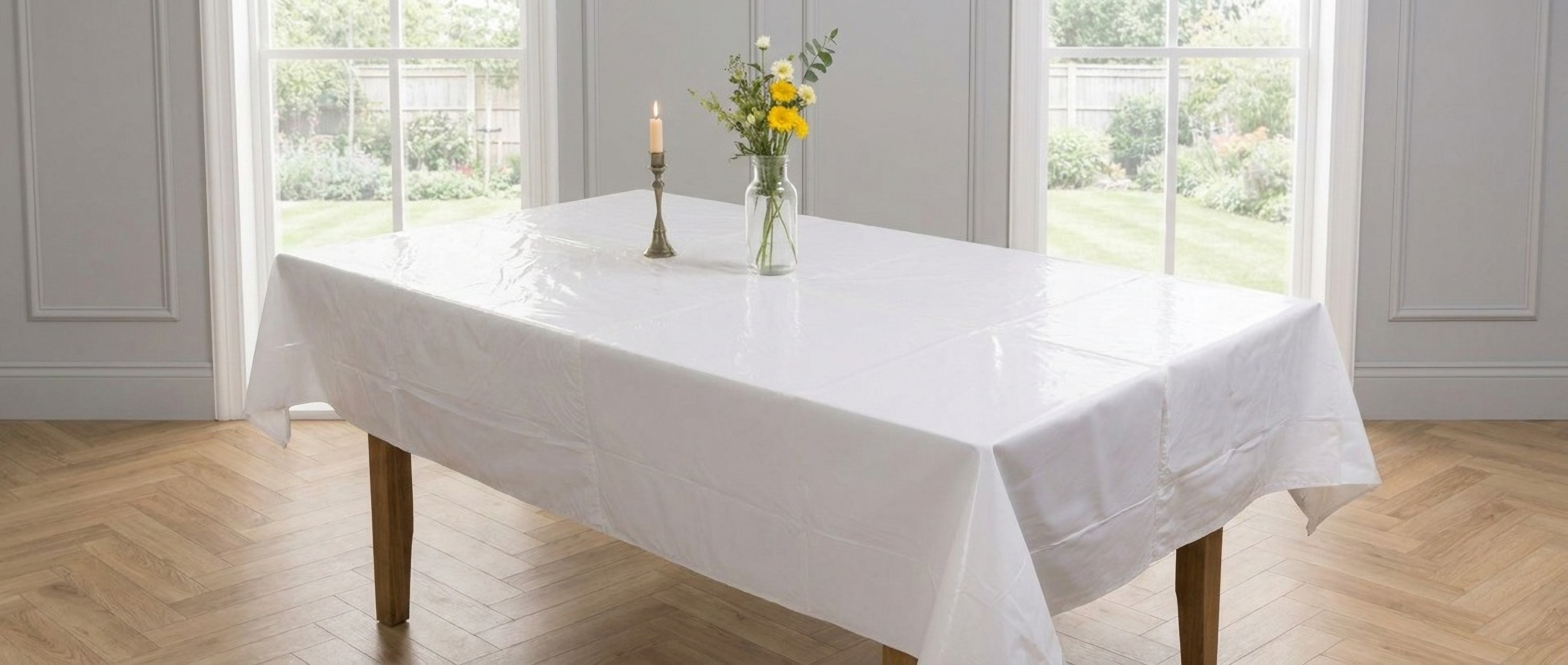 Table Cover Plastic 54×108 – WHITE – Each