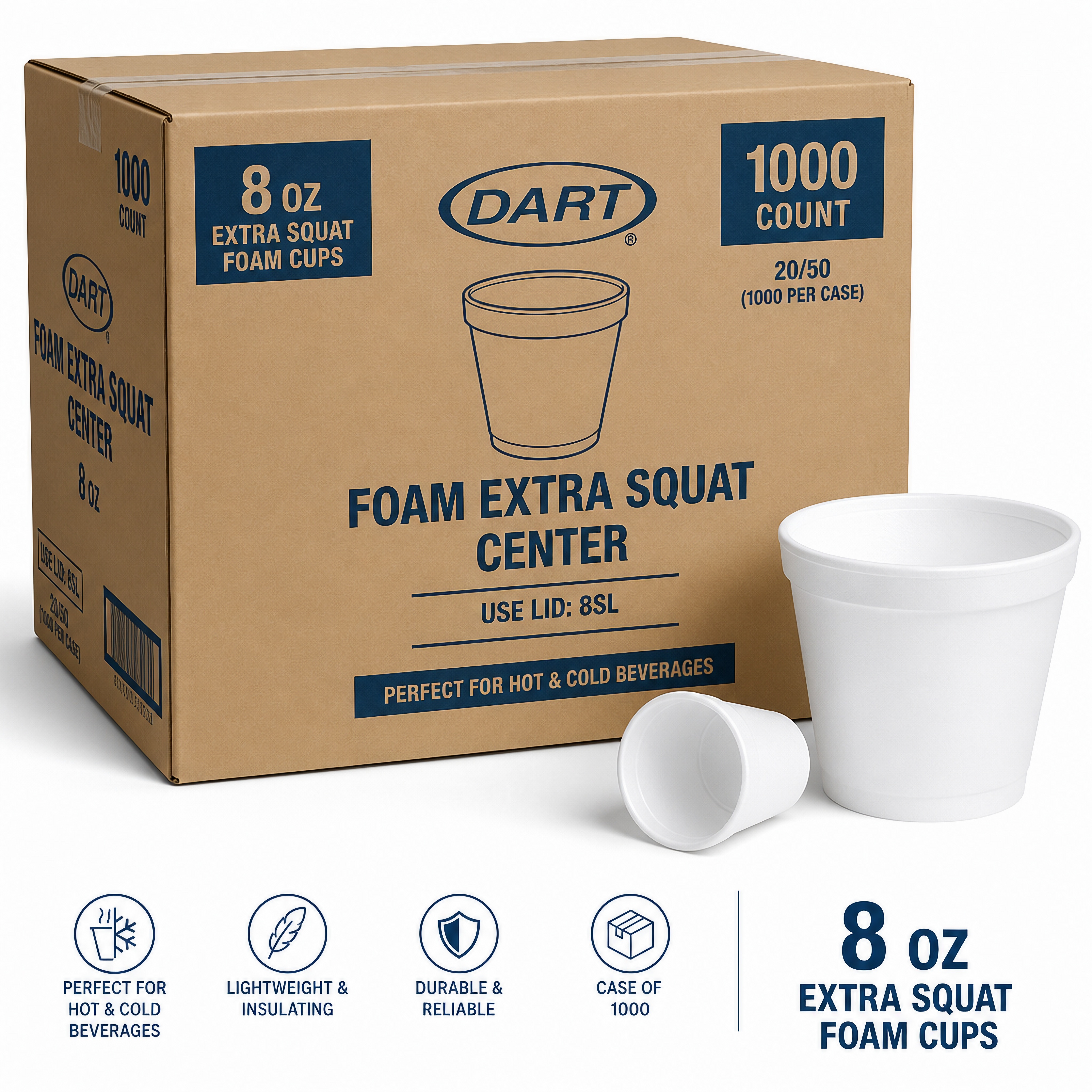 Foam Extra Squat Center 8 oz – Case of 1000