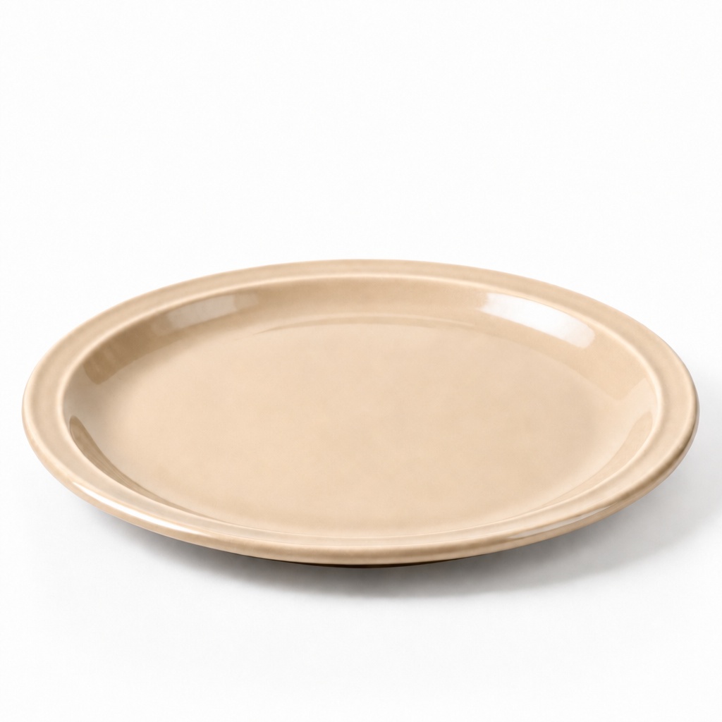 Yanco Narrow Rim Round Plate, 9″ Melamine Tan – Case of 24