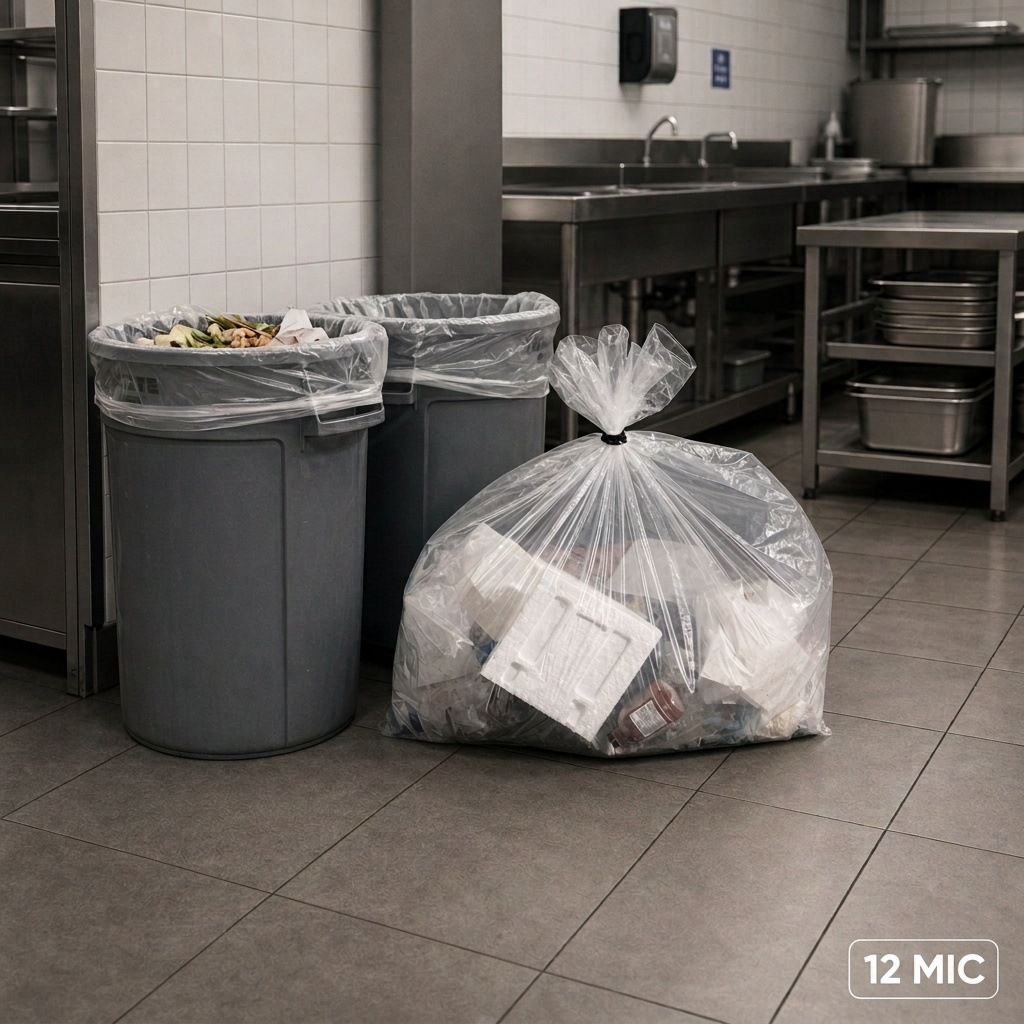 Clear Garbage Bags Heavy 46 Gallon 40×48 12 Mic – Case of 250