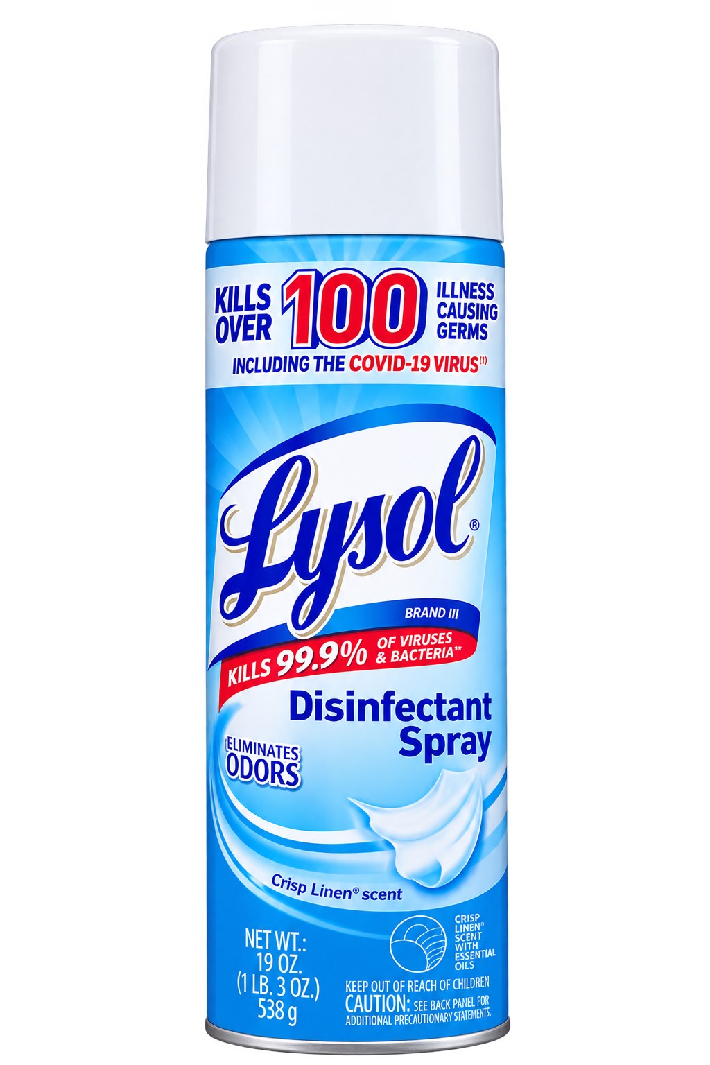 Lysol Disinfectant Spray Crisp Linen Scent 19 oz - Case of 12
