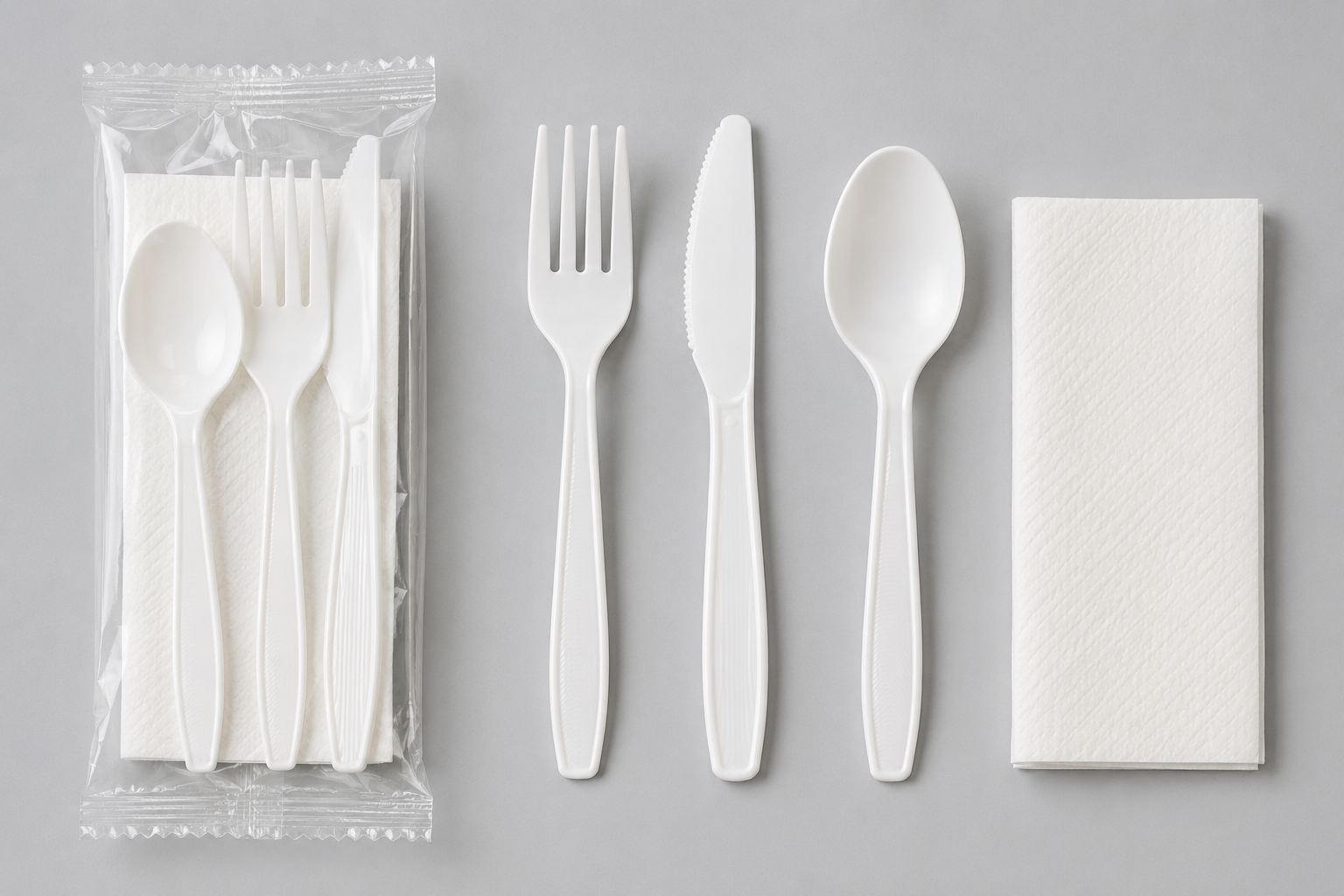 Cutlery Kit 4 Pc White Medium Weight – Case of 500