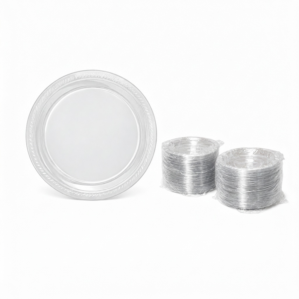 Clear Plastic Plates 9″ – Case of 1000