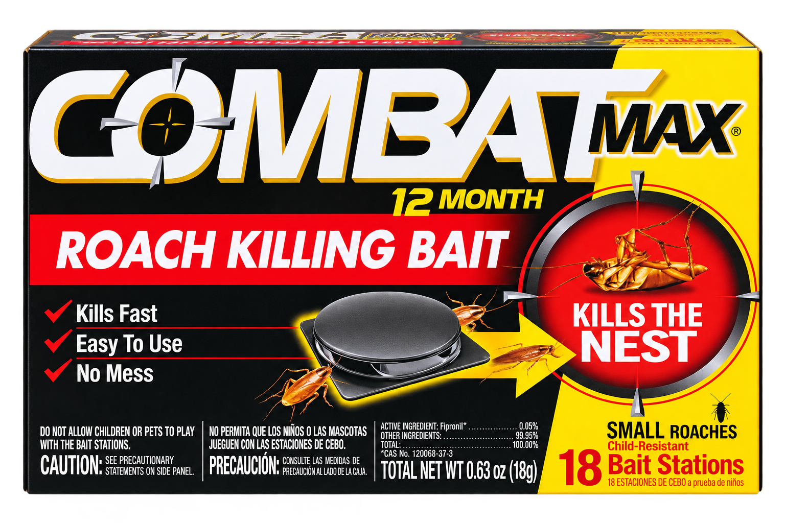 Combat Max Roach Killing 18 Bait Stations - Case of 6