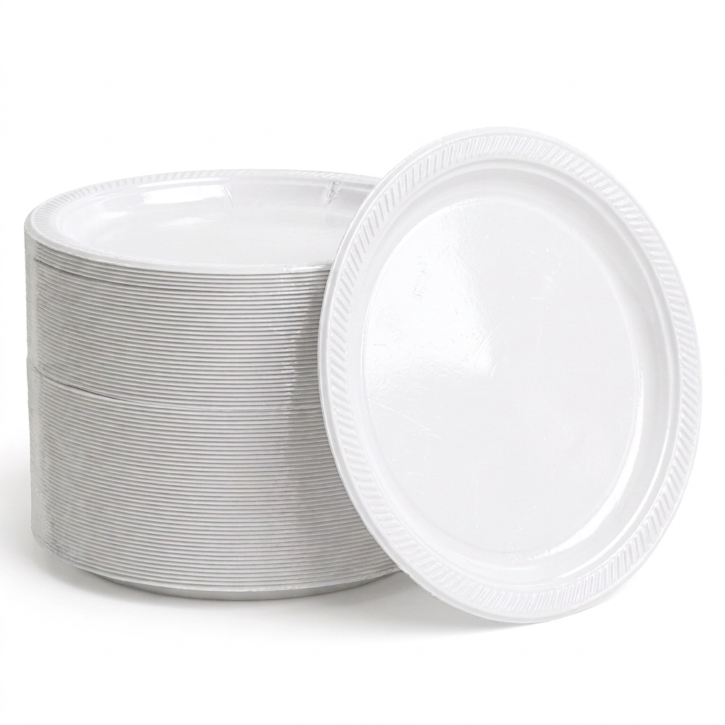 Plastic Plates White 9″ – Case of 400