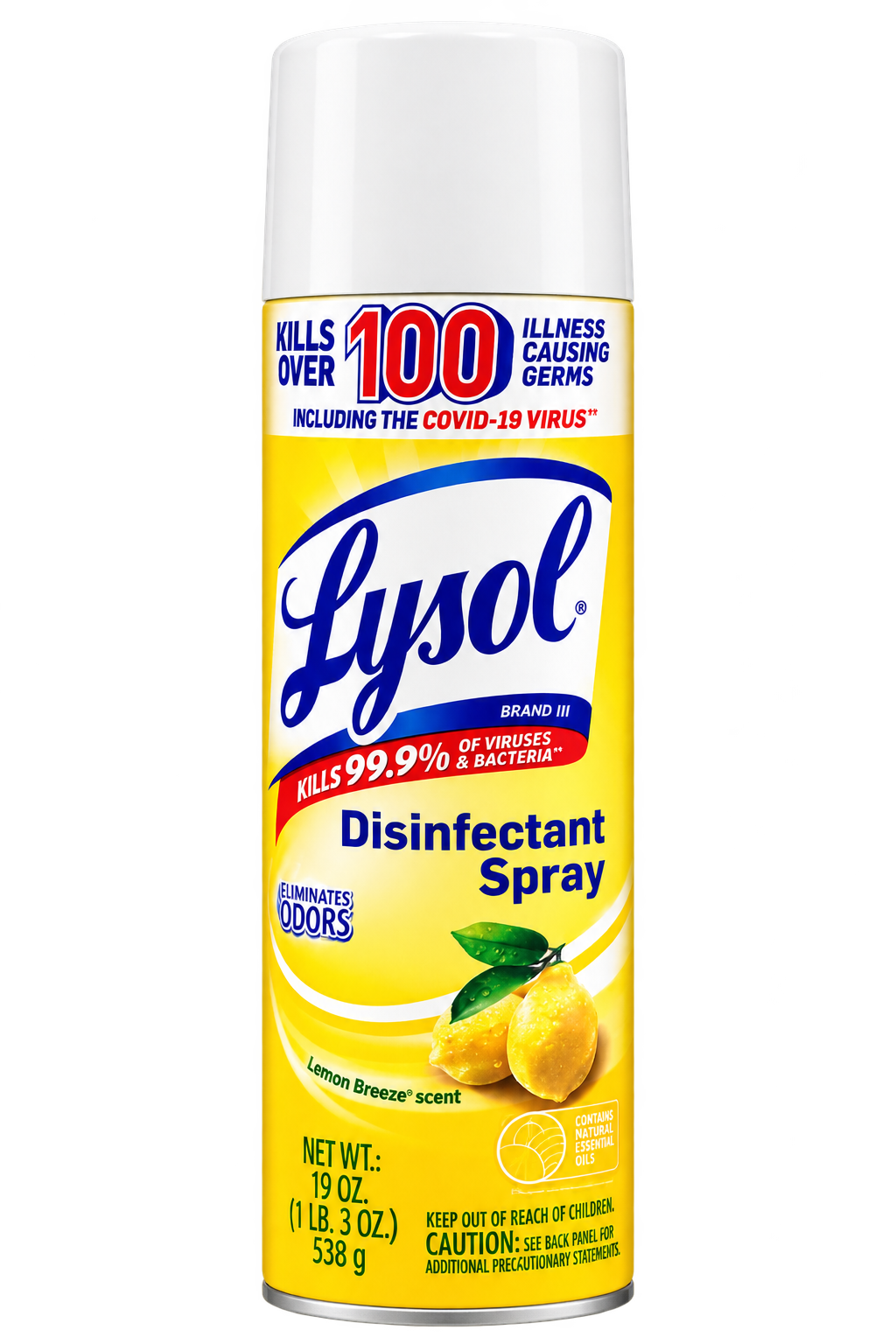 Lysol Disinfectant Spray Lemon Breeze Scent 19 oz - Case of 12