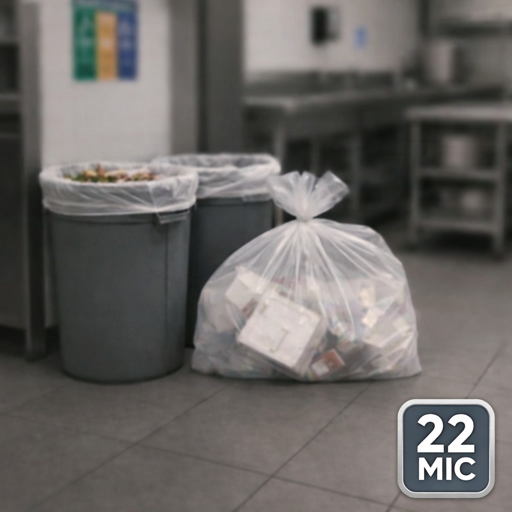 Clear Garbage Bags Extra Heavy 22 Mic 46 Gallon 40×48 – Case of 250