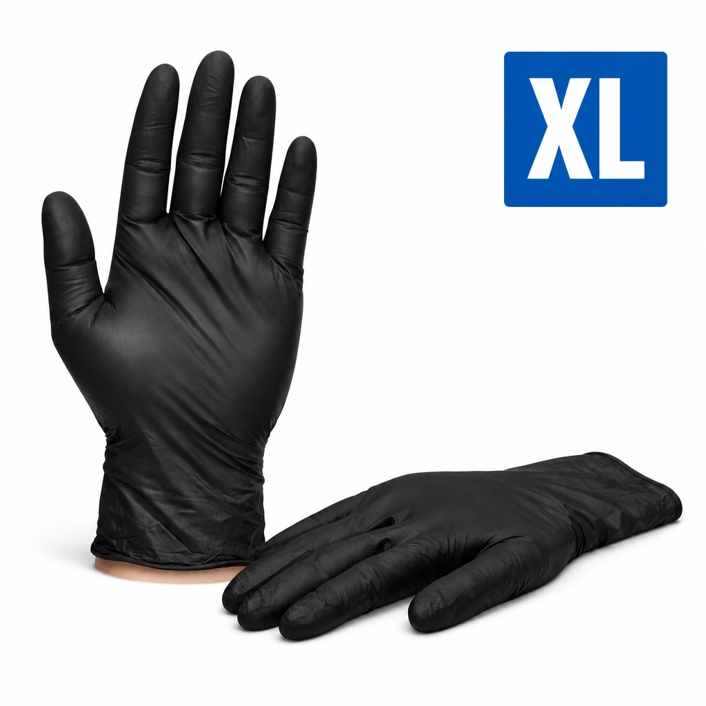 Black Nitrile Gloves Powder Free Extra Large – Case of 1000