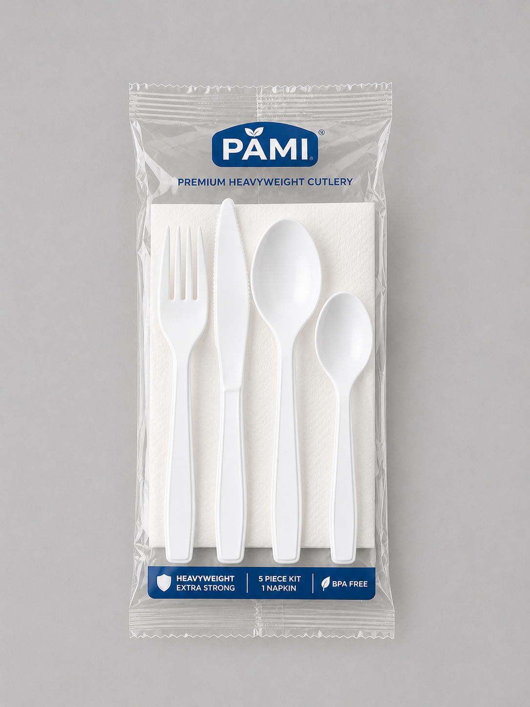 PAMI Cutlery Kits 5 Pc Extra Heavy – Case of 250