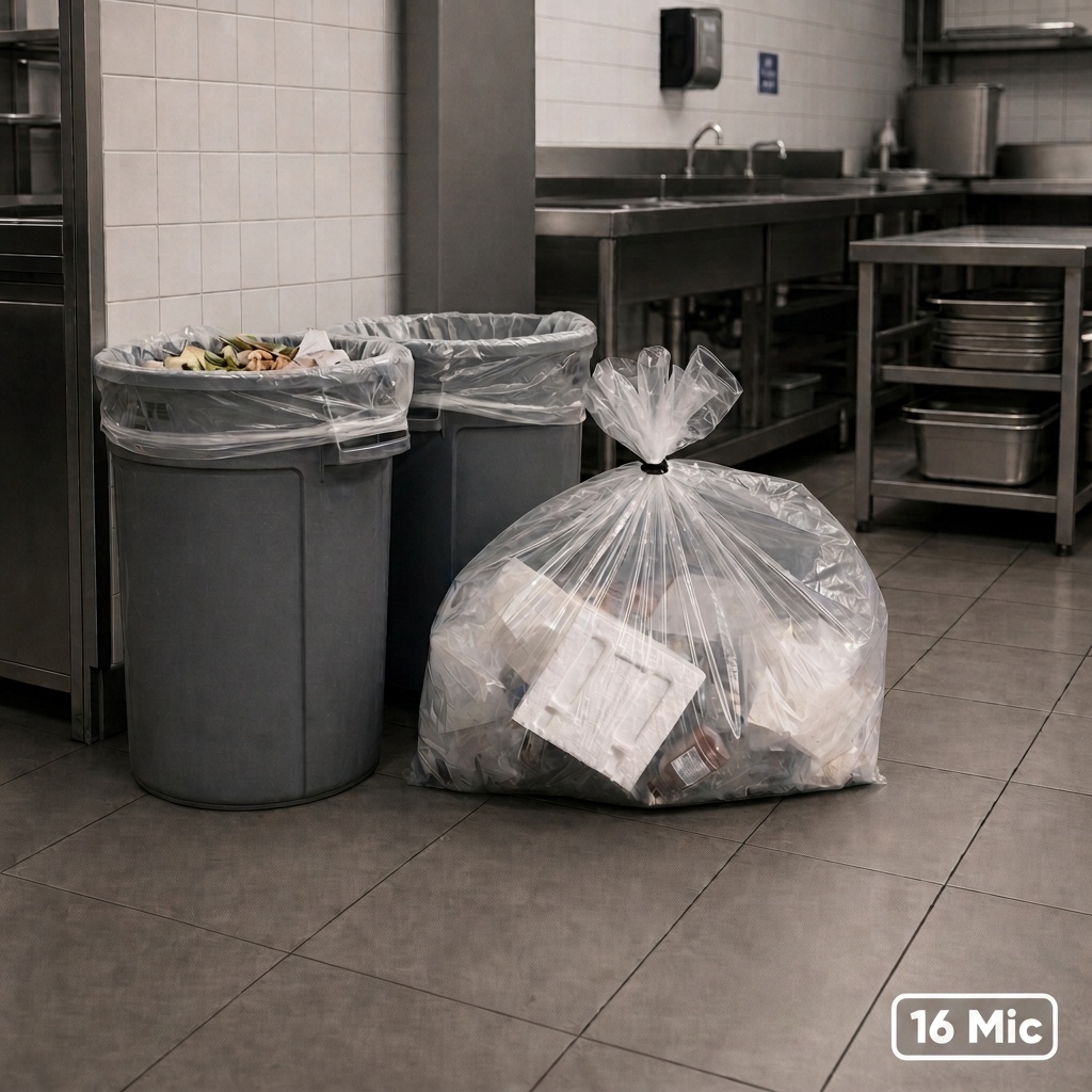 Clear Garbage Bags 46 Gallon 40×48 16 Mic – Case of 250